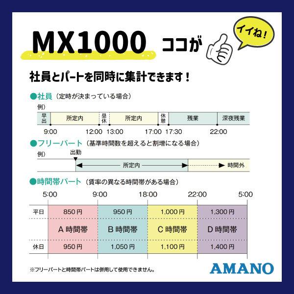 LOHACO - アマノ タイムレコーダー MX-1000 1台 簡易時間数集計モデル