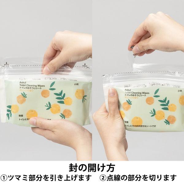 LOHACO - トイレのおそうじシート オレンジの香り ファスナー付き 小判