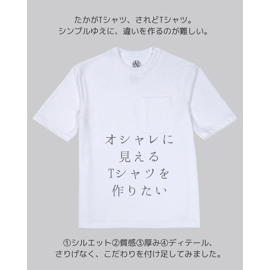 Tシャツ メンズ レディース 白 ポケット 厚手 ティーシャツ 無地 綿 コットン 半袖 5分丈 丸首 胸ポケット 綿ポリ 春 夏 秋 冬 AQshop｜h-mango｜04