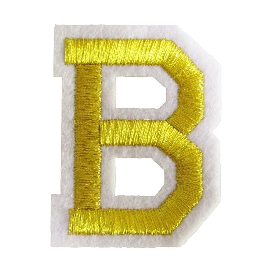 bアイロンワッペン アイロンワッペン アルファベット B 金 : オナモミズハウス - 通販