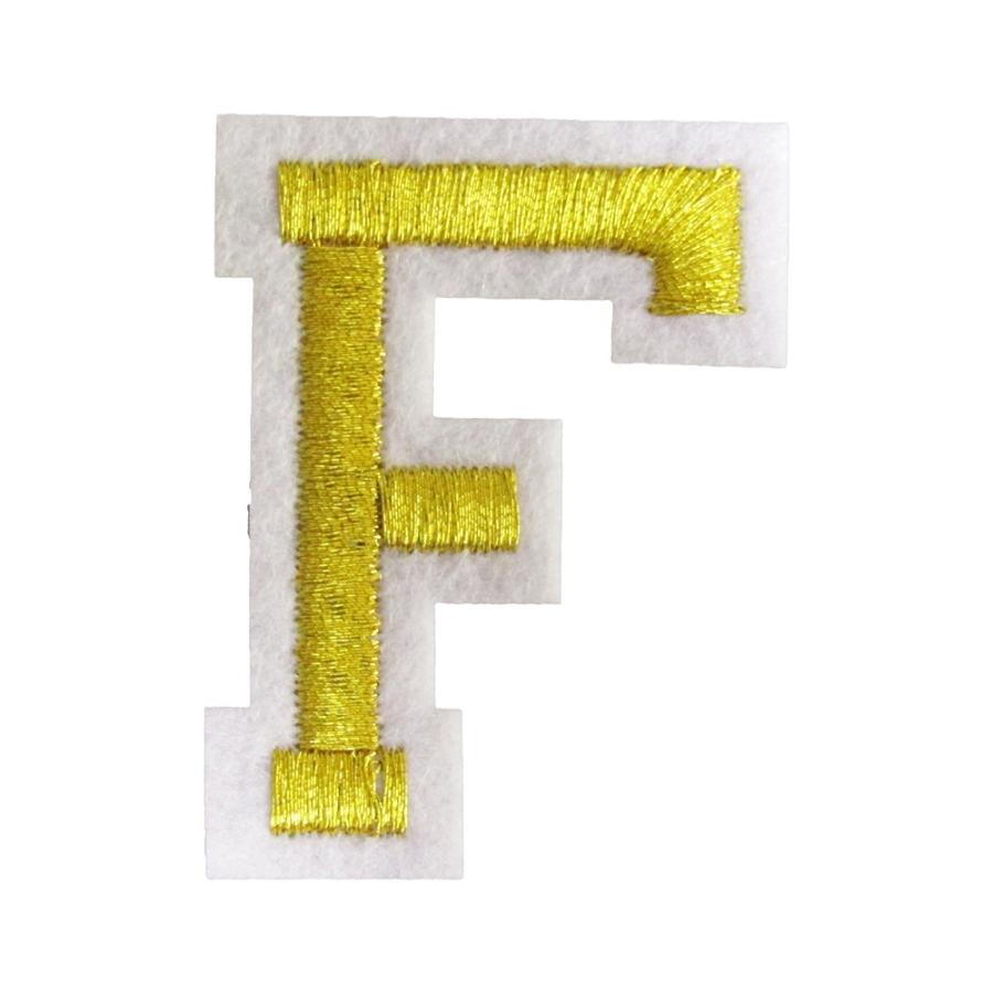 アイロンワッペン アルファベット F 金 : オナモミズハウス - 通販  