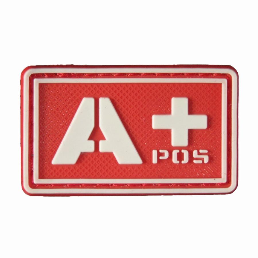 PVCベルクロワッペン 血液型 A+ 赤夜光白 : オナモミズハウス - 通販