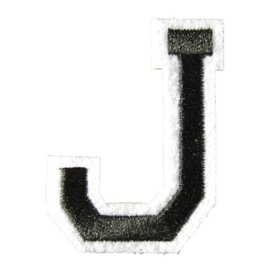 アイロンワッペン アルファベット J 黒 : オナモミズハウス - 通販