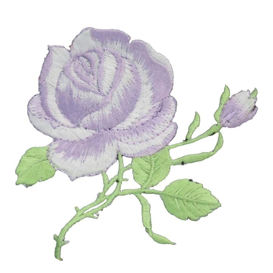 アイロンワッペン 薔薇 バラ 6 薄紫｜h-p