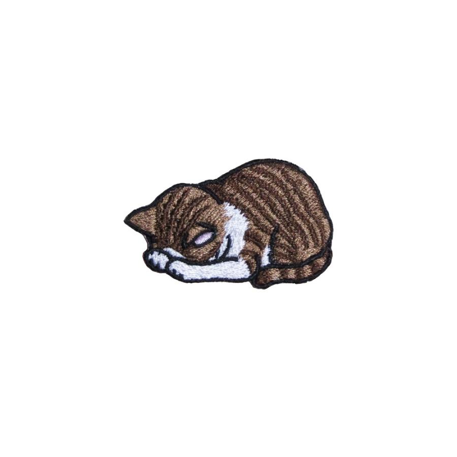 アイロンワッペン 刺繍 動物 ネコ キジ白 4 : オナモミズハウス - 通販