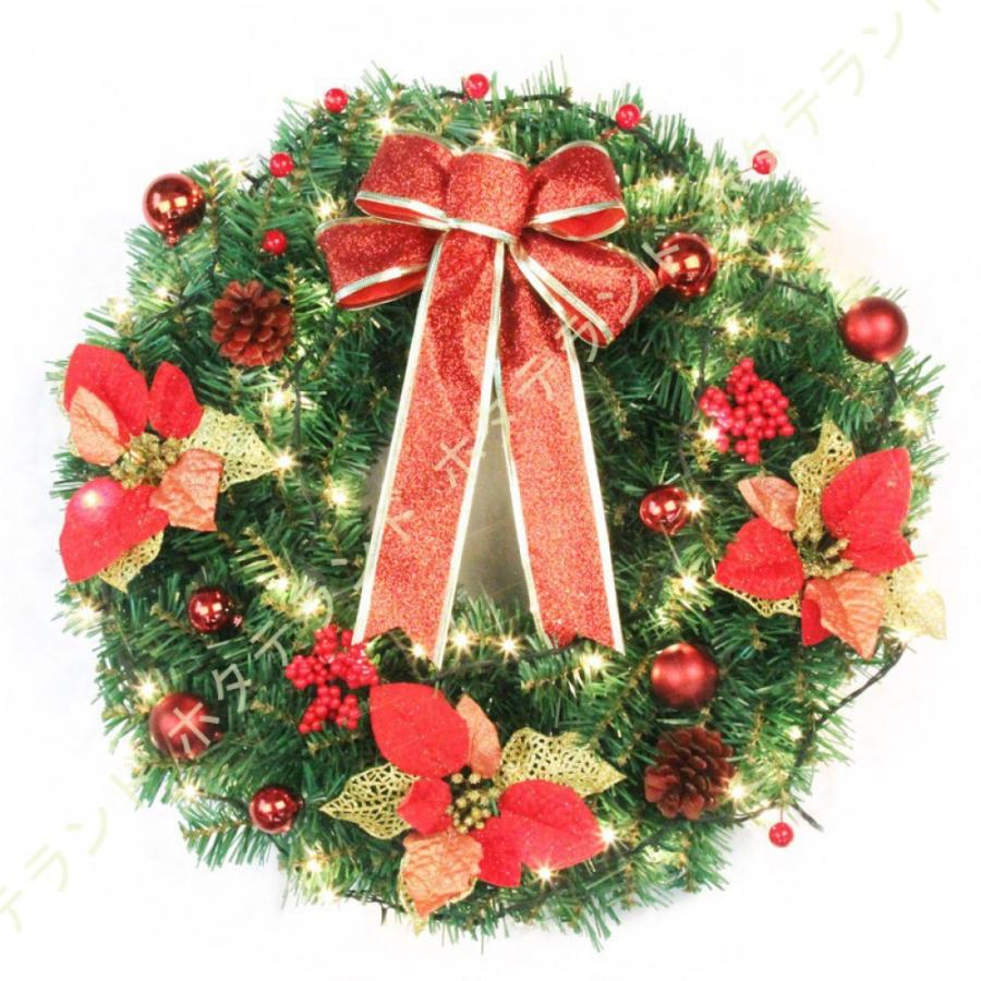 即納 最大半額 クリスマスリース 玄関ドア用 ナチュラル ビッグリボン ライト付き ポインセチア 松笠 ベリー クリスマス リース 玄関ドア 大人 おしゃれ 壁掛け リビング 公式の Turningheadskennel Com