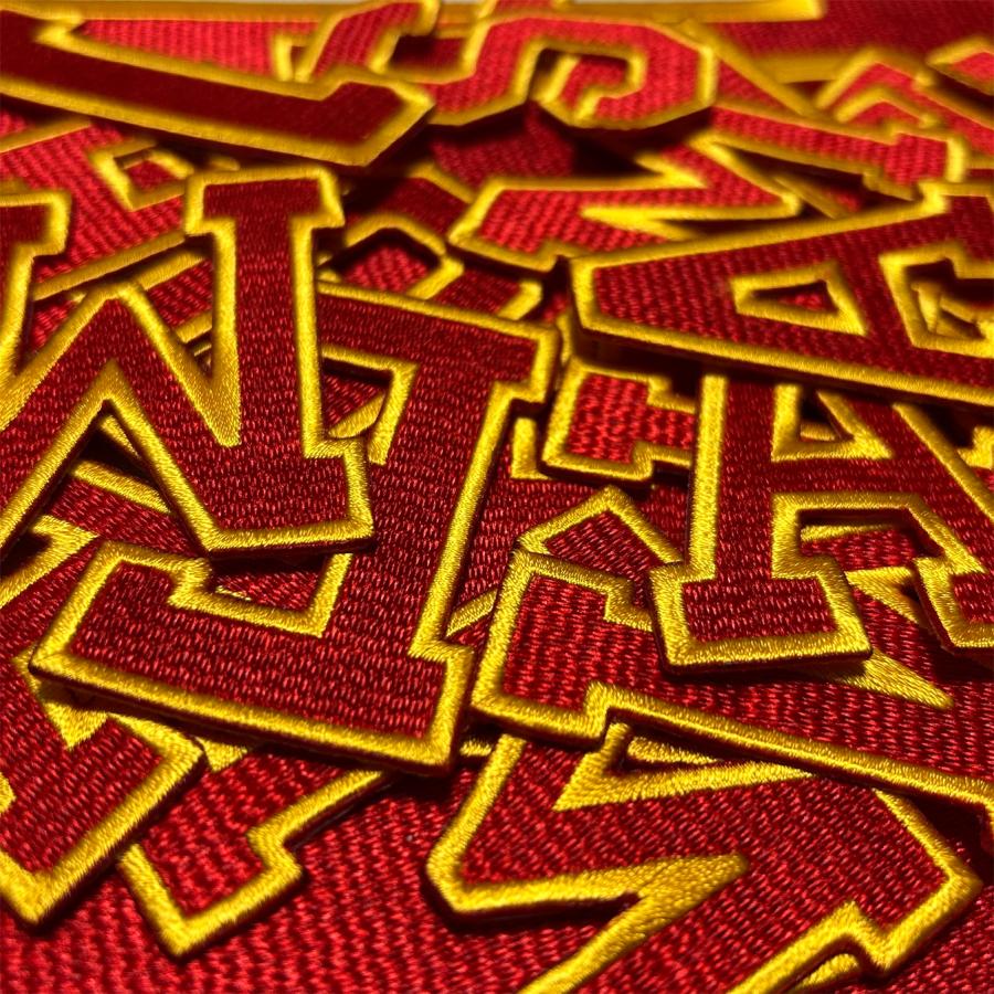 ☆カレッジ書体☆ 英字 数字 ワッペン 4〜23cm 背番号 チーム