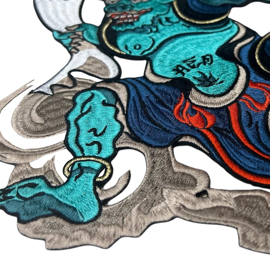 風神 ワッペン 特大 約 25cm x 26.6cm【ゆうパケット配送対象商品