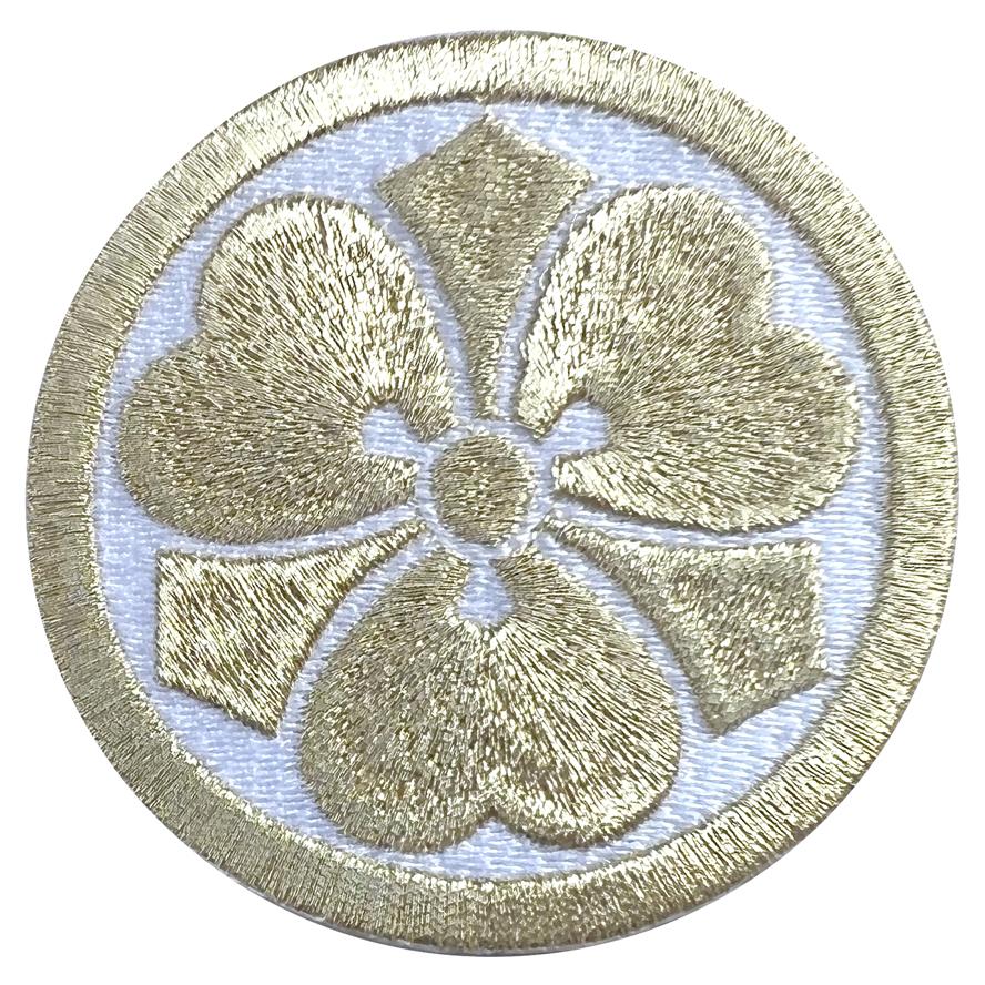 家紋41】丸に剣片喰 けんかたばみ 家紋 ワッペン【ゆうパケット配送