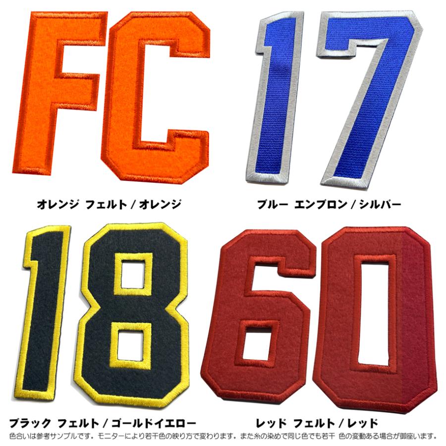 ☆ジャージー書体☆ 英字 数字 ワッペン 4〜23cm 190円〜 ジャージー