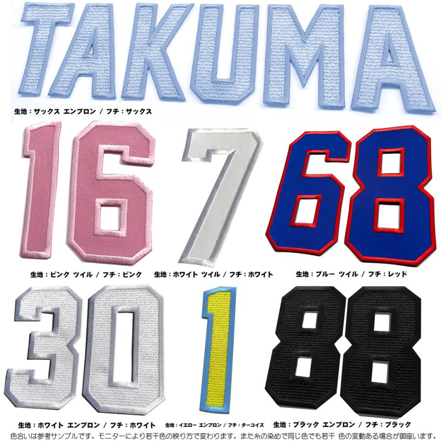 ☆ジャージー書体☆ 英字 数字 ワッペン 4〜23cm 190円〜 ジャージー