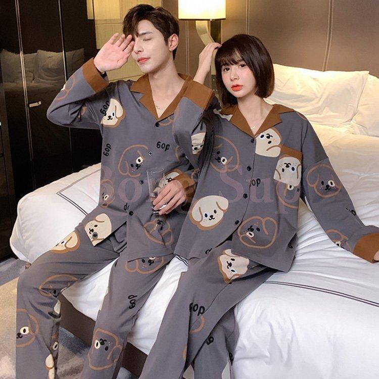 ペアパジャマカップルパジャマ長袖ルームウェア春夏秋冬寝巻きペアルックオシャレ可愛い犬柄上下セットレディース メンズ部屋着 9vucahzmzr Cosbrapim Com Br