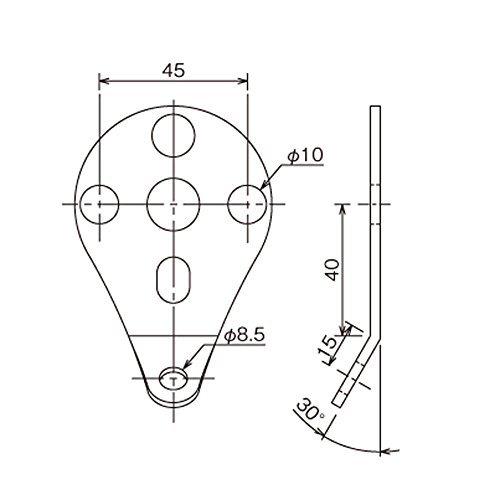 デイトナ バイク用 メーターステー 取付幅45mm 10mmボルト用(付属なし) ステンレス製 防振ラバー φ60/85メーター用/30°曲げ 716|ha-na-z|02