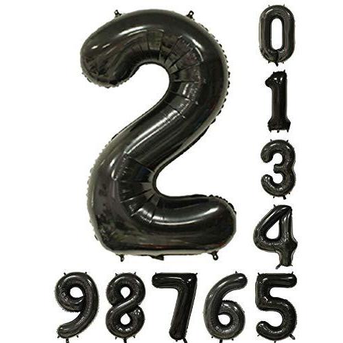 【SALE／55%OFF】 2021年秋冬新作 40インチの誕生日パーティバルーン0-9 ゼロナイン ブラックナンバーマイラー装飾のアラビア数字2