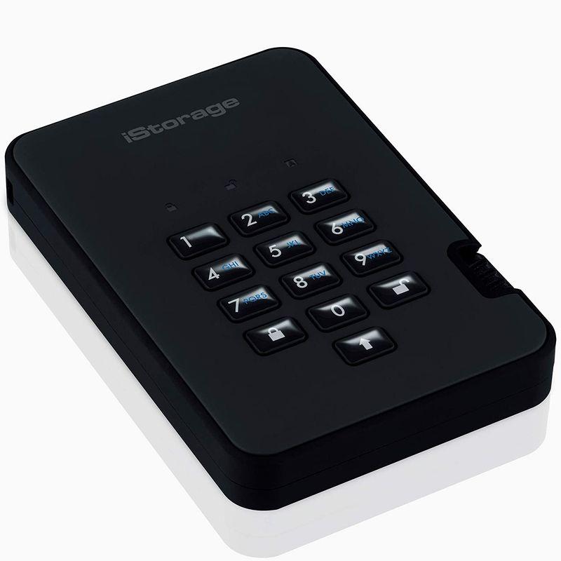 最終値下げ habaquneCo.iStorage diskAshur2 HDD 2TB赤-安全なポータブルハードドライブ-パスワード保護、防塵、防水、ポータブル、軍用グレー - 1