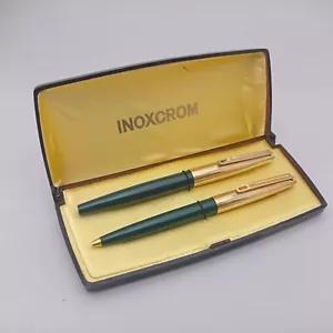 INOXCROM 88 ダークオリーブ グリーン ゴールド 万年筆 14K F