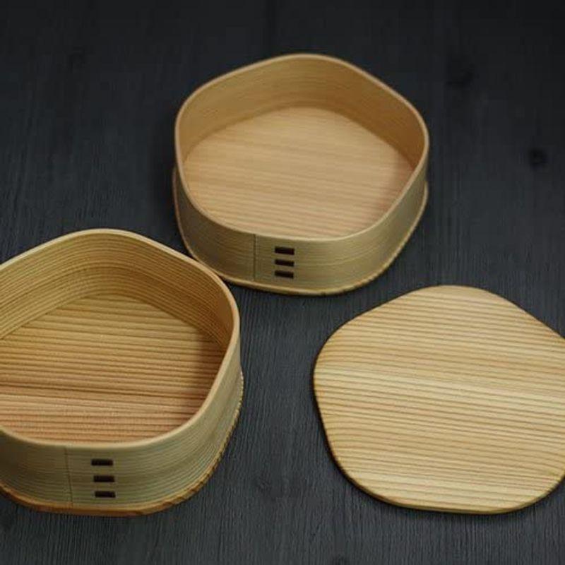 大館工芸社 曲げわっぱ弁当箱 梅花弁当箱 2段 秋田杉 日本製 弁当箱