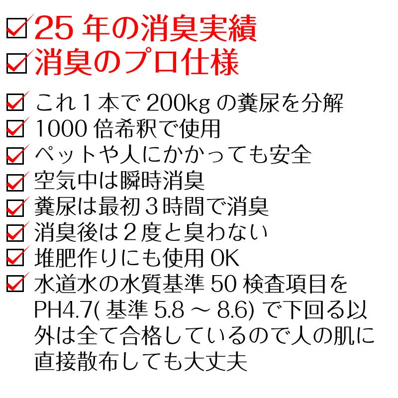 消臭剤 ペット 消臭 犬 猫 超強力 原液 50ml 1000希釈 350ml容器で140本相当 50L相当 業務用 トイレ 庭 アンモニア臭 尿臭 便臭 安全 日本製 まとめ買い｜habitz-mall-ookawa｜04