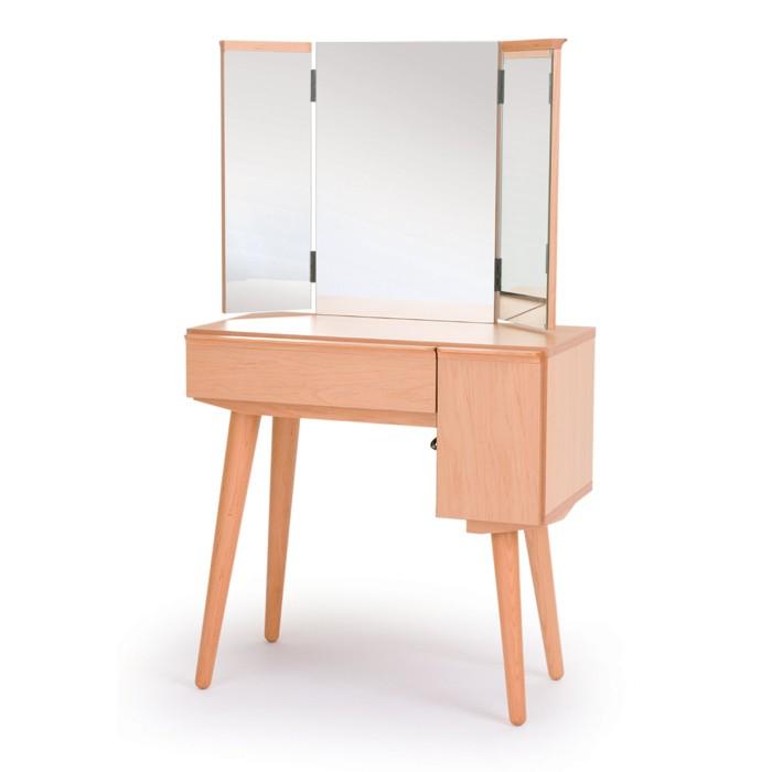 ドレッサー 三面鏡 姿見 化粧台 幅70 完成品 日本製 木製 無垢 オーク