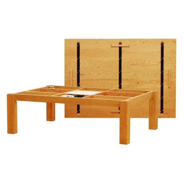 こたつ 150 長方形 コタツ 本体 こたつテーブル おしゃれ テーブル 日本製 木製 継脚型 無垢 ブラックチェリー 家具調こたつ 送料無料｜habitz-mall｜02