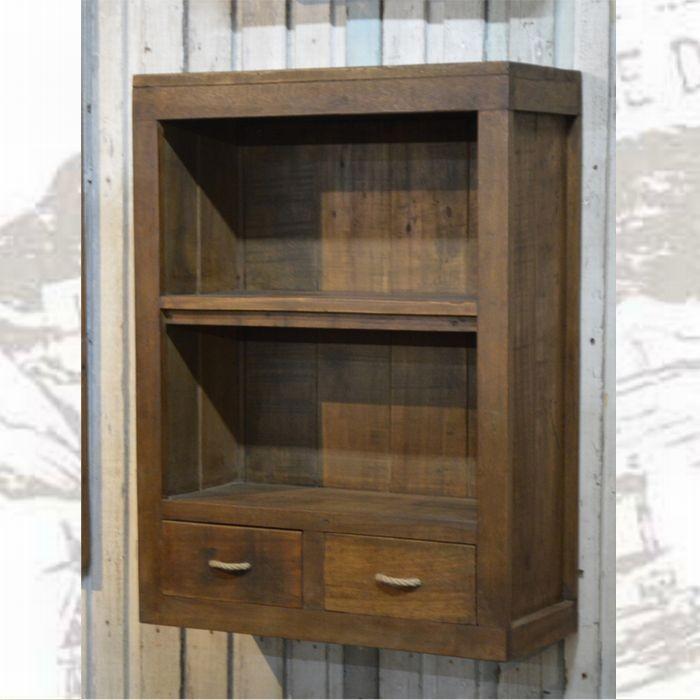 E5【ウォールラック】ウォールシェルフ 飾り棚 木製 W52cm H65cm