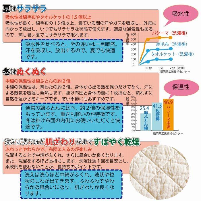 セット商品 パシーマパットシーツ（敷用） シングル2個 ベッドシーツ 両面表：綿100％ 洗濯可 安全性国際規格をクリア｜habitz-mall｜03