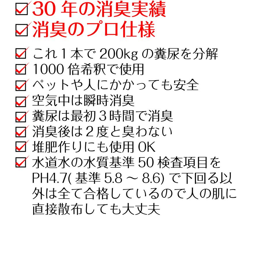 消臭剤 ペット 消臭 犬 猫 超強力 原液 30ml 1000希釈 350ml容器で84本相当 30L相当 業務用 トイレ 庭 アンモニア臭 尿臭 便臭 安全 日本製 まとめ買い｜habitz-mall｜09