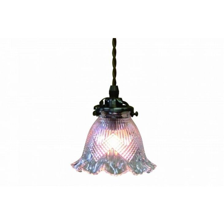 ガラス ペンダントランプ （FC-331 SET） LED対応 ガラスのシェードがクラシカル アンティーク調 ランプ 吊り下げ式 シンプルの画像