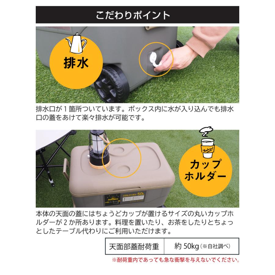 クーラーボックス50L クーラーBOX キャスター付き 大型 保冷 クーラーボックス50L クーラーBOX キャスター付き 大型 保冷