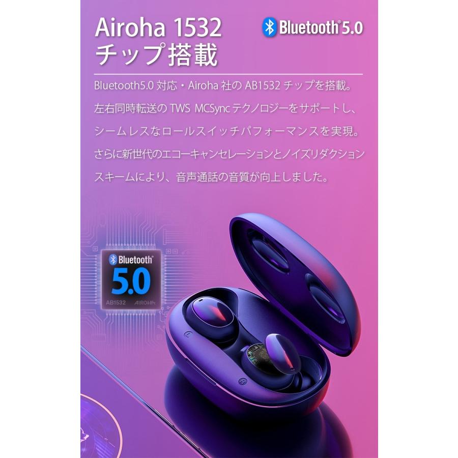 ワイヤレスイヤホン Bluetooth5.0 自動ペアリング 高音質 HIFI