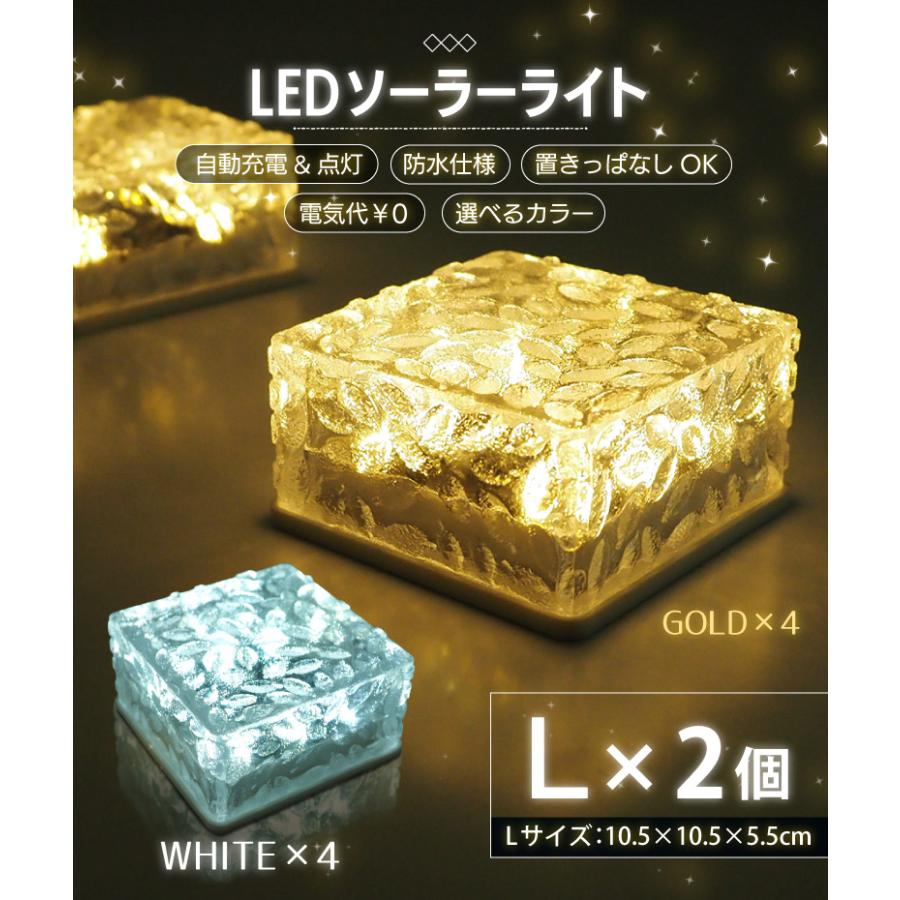 ソーラーライト ガーデンライト Lサイズ 2個セット LED 屋外