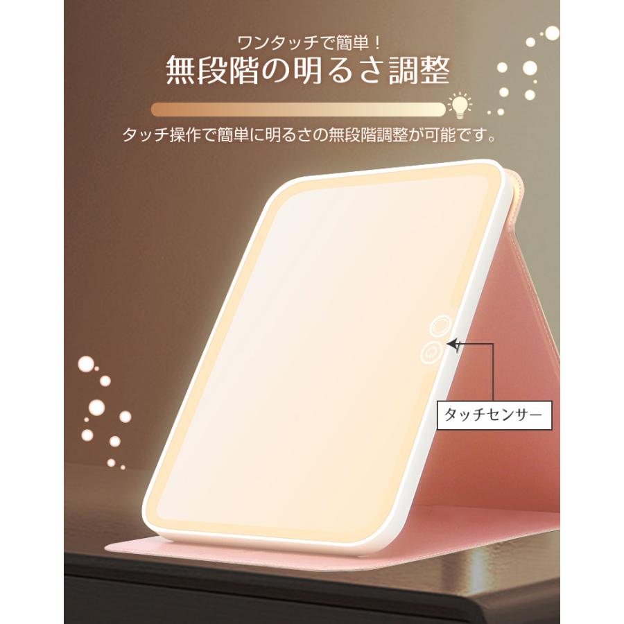 女優ミラー 卓上 卓上ミラー 化粧鏡 LEDライト付き コンパクトミラー