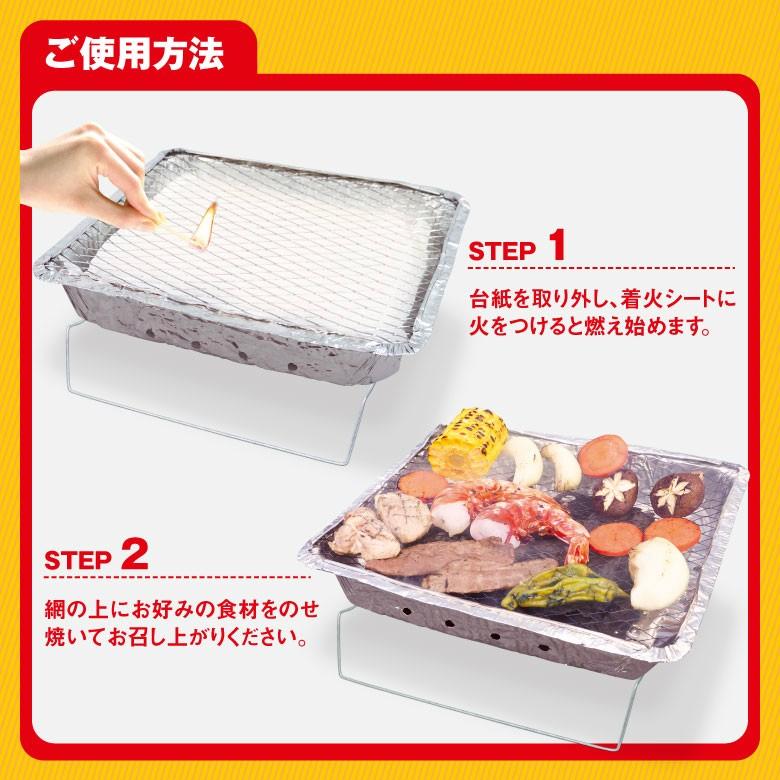 インスタントBBQコンロDX バーベキューコンロ 使い捨て 燃焼2時間