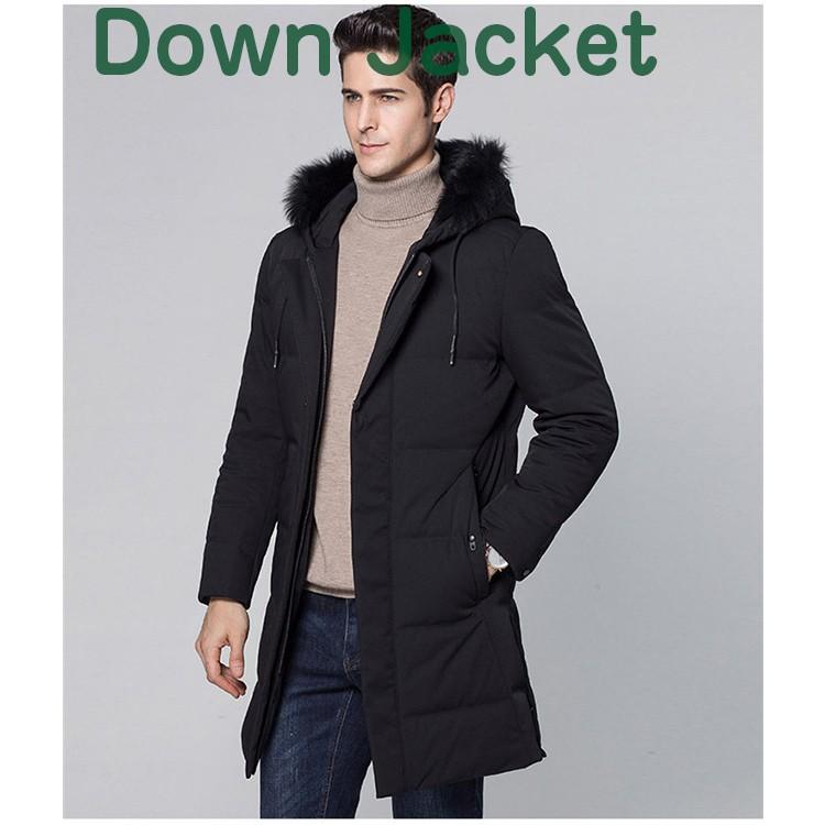 ダウンコート ロング 厚手 メンズ モッズコート ファーフード付き