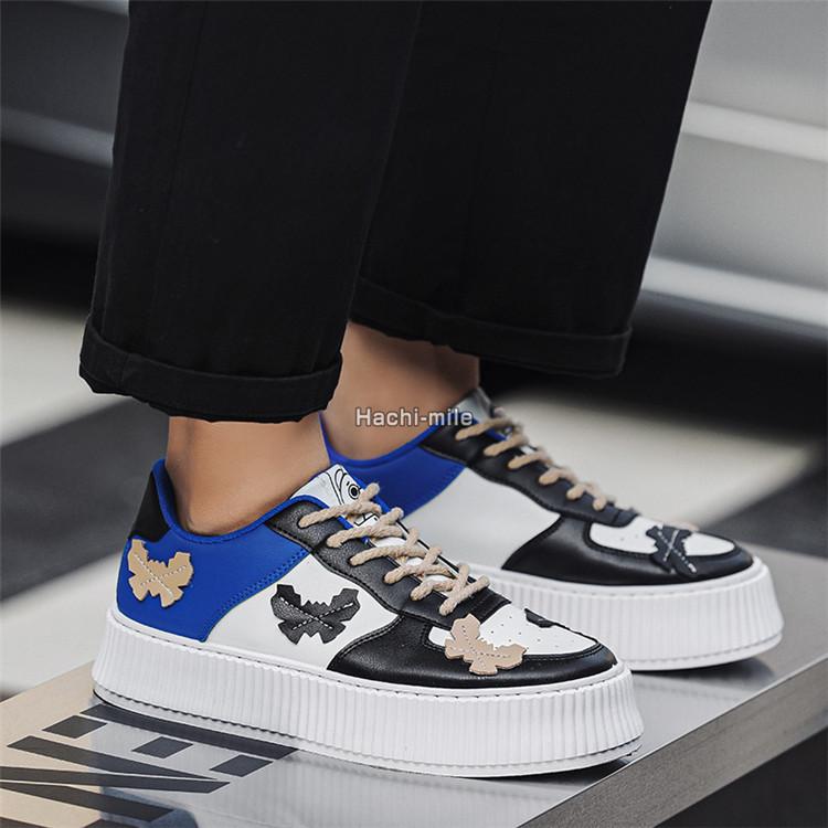 スニーカー メンズ 厚底 シューズ 厚底スニーカー 蝶柄 ローカット 靴 黒 白 ブルー 身長アップ ヴィンテージ Hcm 8 Mile 通販 Yahoo ショッピング