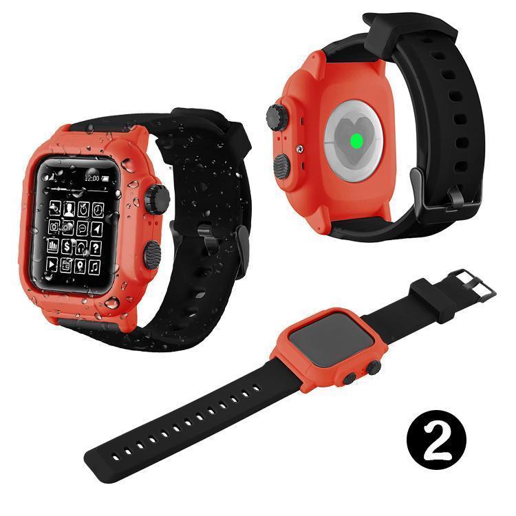 アップルウォッチ バンド 防水 ケース 一体型 apple watch series3 2