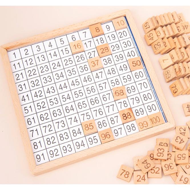 【Nienhuis】モンテッソーリ教育　数教具 モンテッソーリ教育 算数教具 数字カード小 木製ケース付き 十進法