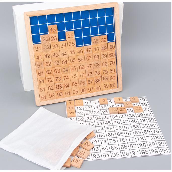 モンテッソーリ 教具 100並べセット 数字 おもちゃ 知育玩具 : Hachi