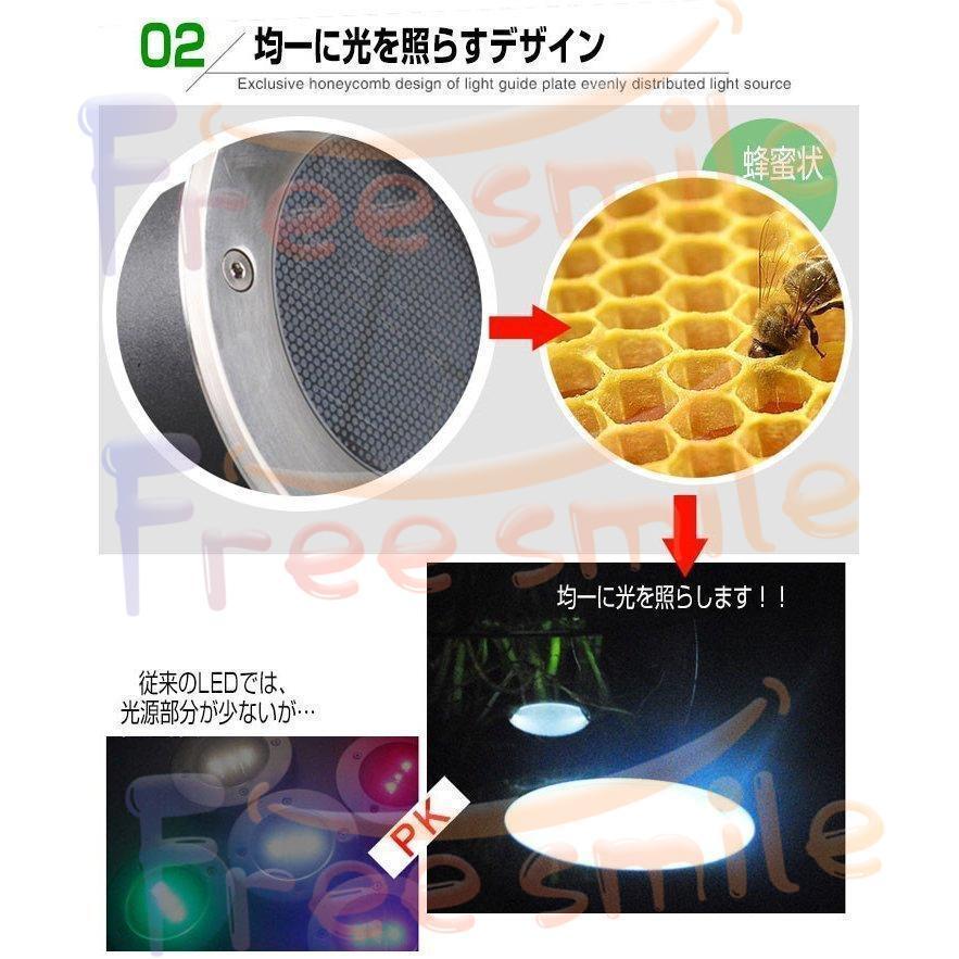 4個セット　埋め込み式　ソーラー　LED　太陽光充電　防水対応　スポットライト　玄関先　埋没タイプ　屋外照明　ガーデンライト