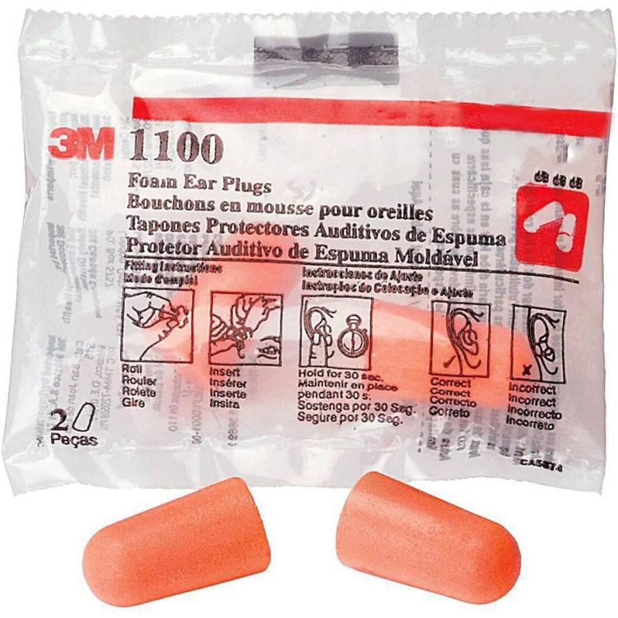 3M (スリーエム）製　フォームタイプ　耳栓「1100」　200袋 スリーエム(3M) 耳栓 1100 1ケース（200袋） 200ペア フォームタイプ