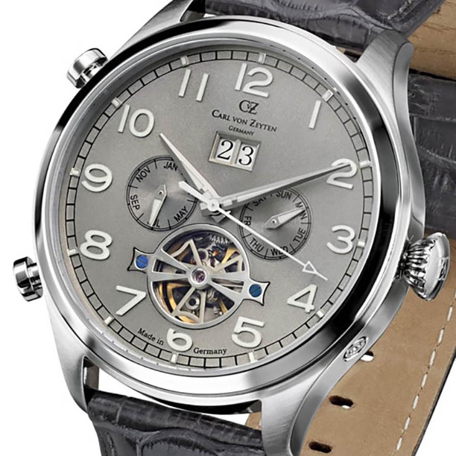 Carl von Zeyten カール・フォン・ツォイテン 自動巻き（手巻き機能あり） 腕時計　[CvZ0003SGY] 正規品   カレンダー スケルトン｜hachigoten