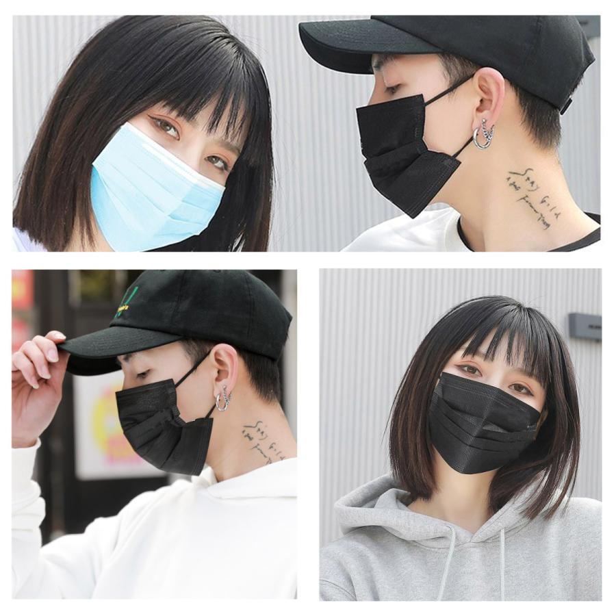 【400枚セット 超お得】高評価不織布マスク 日本製に負けない品質 耳が痛くならない平ひも 白黒マスク 使い捨て ホワイト ブラック 50枚入 カラーマスク |  | 18