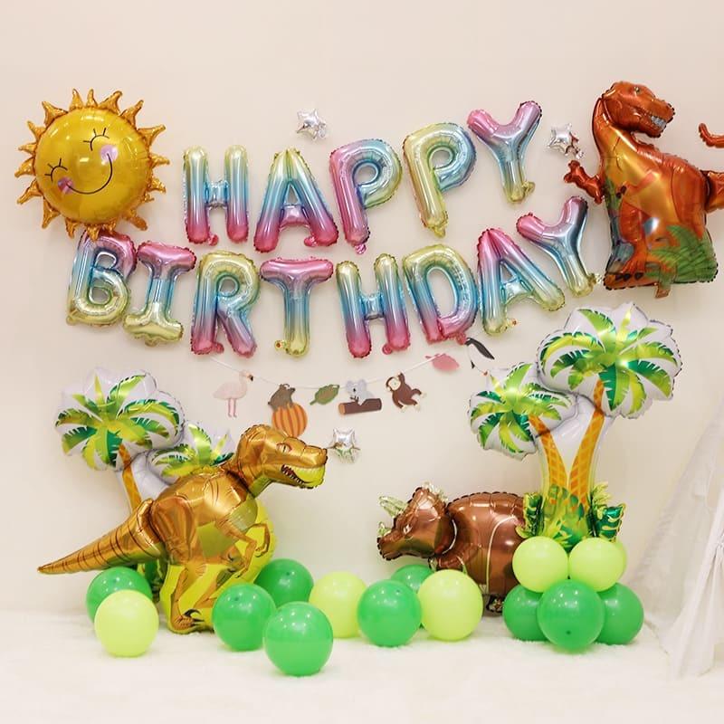 誕生日 恐竜 バルーン 飾り付け セット 男の子 女の子 風船 ガーランド ヤシの木 バースデー 1歳 2歳 3歳 4歳 5歳 パーティー  バースデーパーティー お祝い 期間限定特価品