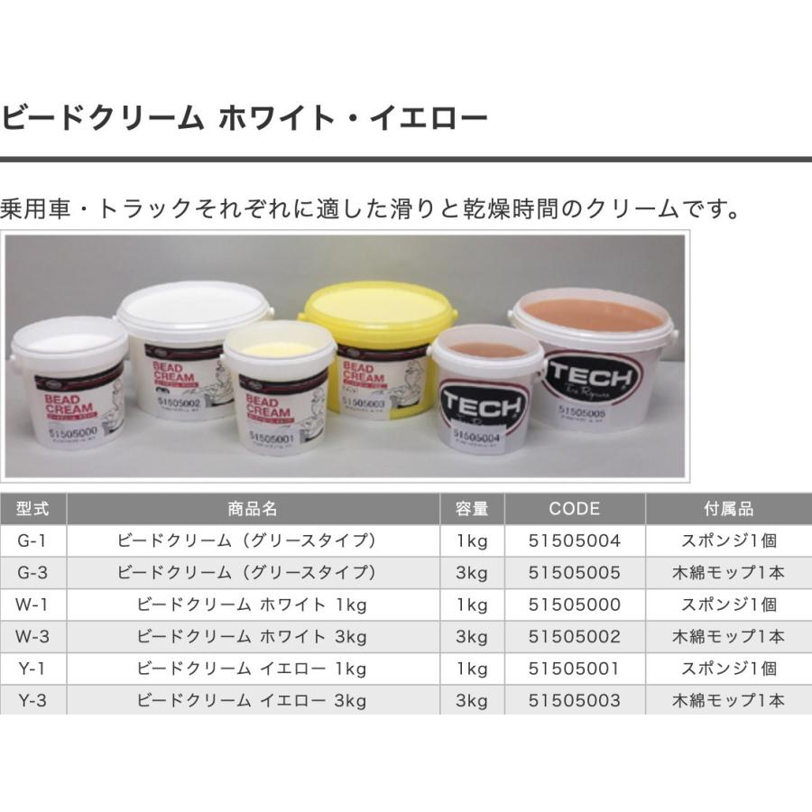 TECH（テック） ○ビードクリーム（ホワイト） ○型式：W-1 ○1kg/1個