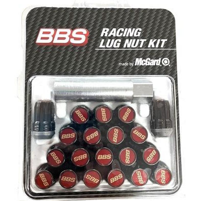 BBS 正規品【BBS】レーシングラグナットキット ○ブラック×レッド