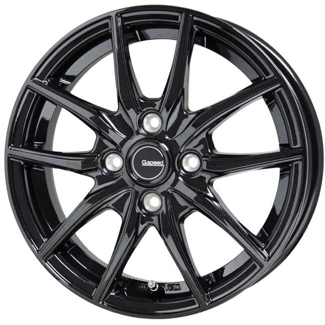 【ホットスタッフ】G.speed G-02 ●15インチ 15x5.5J 4/100 INSET:43 ●メタリックブラック(MBK) ●１本　 ジースピード Gスピード 新品 アルミホイール :HOTSTUFF-Gspeed-G02-15-55-4-100-43-MBK:はちっこ・ブーブー -  通販