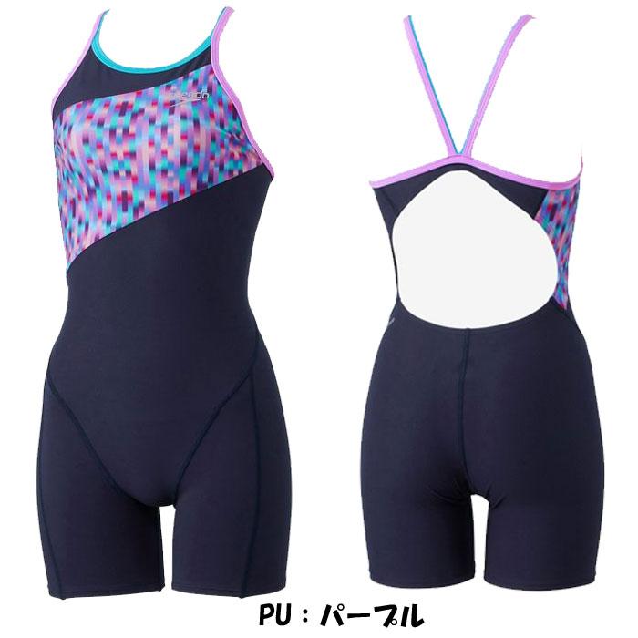 15％OFF【こねこ便対応】Speedo（スピード）競泳練習用水着 リニアグラディエンツターンズショートニースキン レディース  STW12455 定価10,560円（税込）の画像