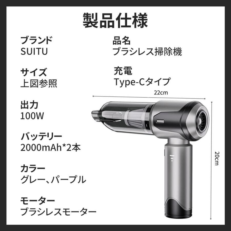 【正規品】ハンディ掃除機 車用掃除機 小型クリーナー コードレス 32000pa 3段階調整 空気入れ DCスモーター充電式 静音 強力吸引 家用 耐用 車載掃除機 多機能