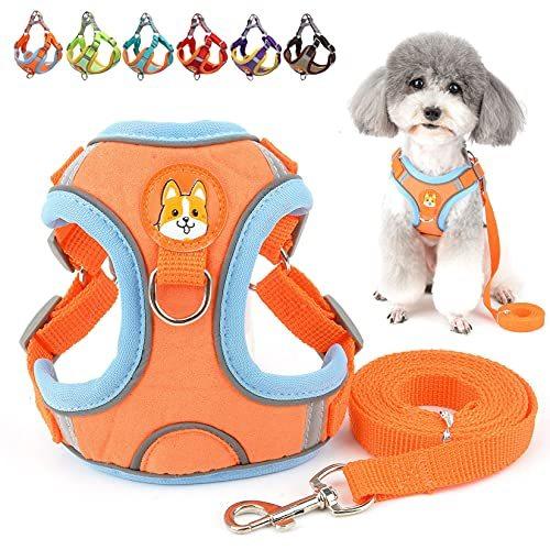 Zunea 犬用 ハーネス 小型犬 かわいい ハーネスリード 調整可能 反射テープ 安全 おしゃれ 抜け
