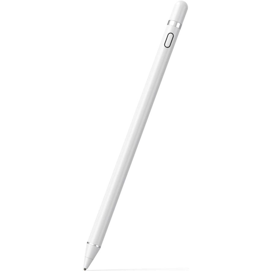 タッチペン 極細 スタイラスペン iPad/iPhone/Android 導電繊維ペン先 1.4mm銅製ペン先 ツムツム USB充電式 スマートフォン タブレット対応